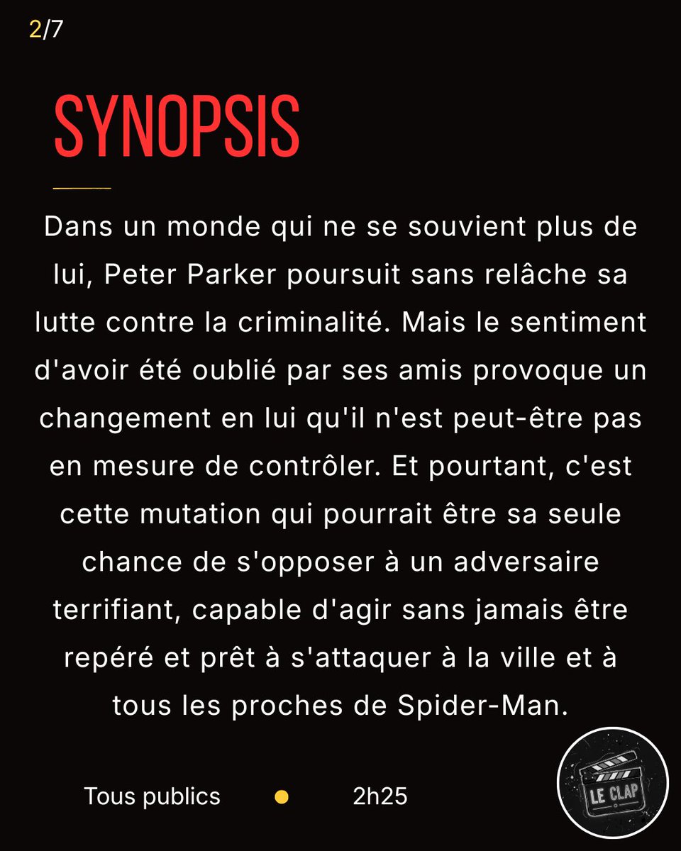 LECLAP_'s tweet photo. N’écoutez pas les gens aigris et foncez voir ce film ! 
Spider-Man : Brand New Day https://t.co/ZqBhYXsJIB