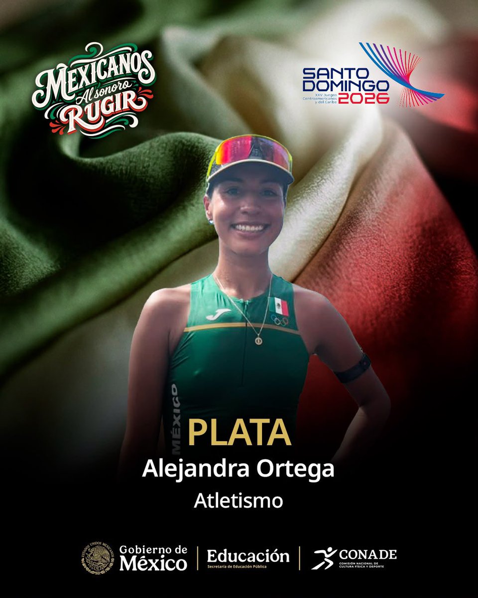 conadeoficial's tweet photo. ¡MÉXICO BRILLA EN LA MARCHA ATLÉTICA! 🇲🇽

Logra el 1-2 en la rama femenil de la prueba debutante medio maratón en #SantoDomingo2026 🇩🇴

🥇 Alegna González
⏱️ 1:36:04
👉🏻 Impone su marca en la justa y sella pase a Lima 2027

🥈 Alejandra Ortega
⏱️ 1:39.25

#MexicanosAlSonoroRugir https://t.co/y8TENTQnq7