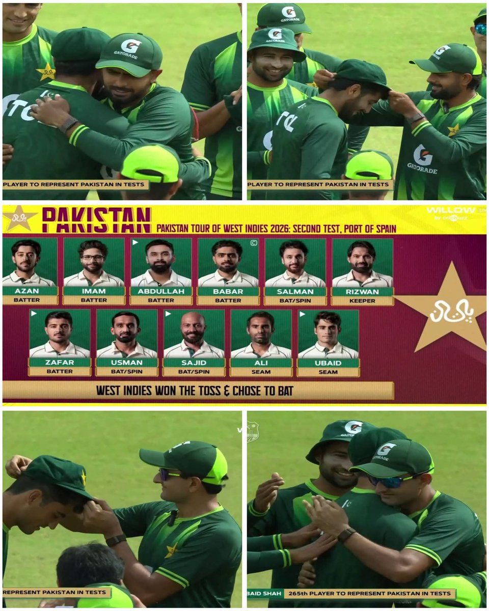 UmpireFourth's tweet photo. Four Changes in Pakistan XI:
- Shan, Jamal, Khurram, and Abbas dropped.
- Abdullah, Awais, Sajid, and Ubaid are IN.
West Indies are UNCHANGED.
#Pakistan #WestIndies #PAKvWI #cricket https://t.co/fjMyyqbEaL