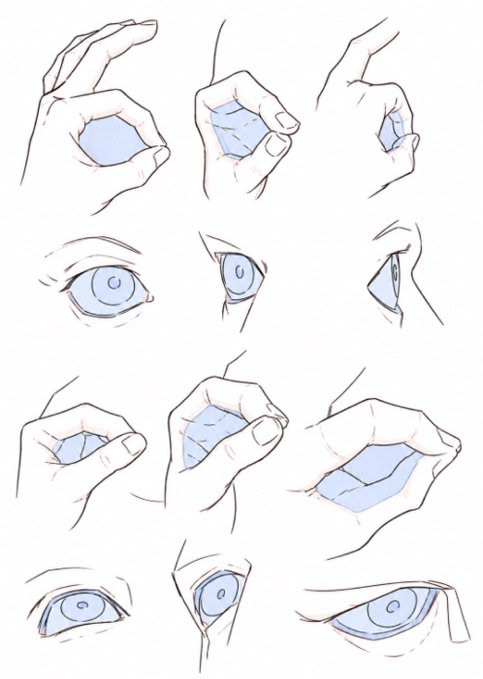 LimboSketch's tweet photo. If you are struggling with drawing eye, use "👌" method https://t.co/TeYir9VMlM