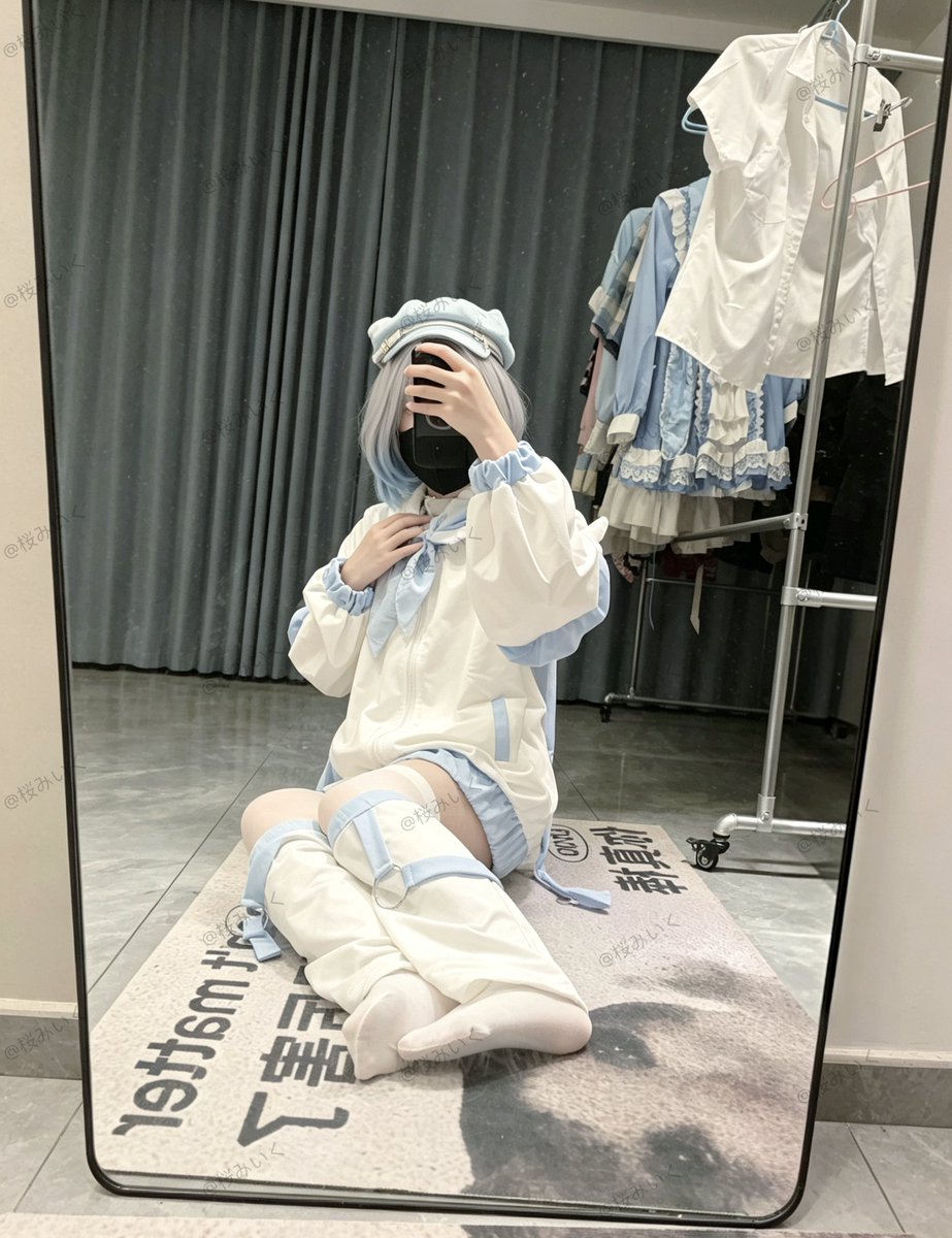 SakuraMikku's tweet photo. [桜]水色系ootd 下
本照片组包含ai修图，各种修图，高p结果
#小男娘 #男娘 #xnn #伪娘 https://t.co/usXEgmtZGg