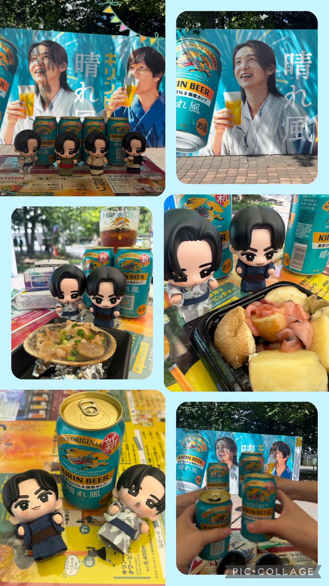 ayanon982's tweet photo. ビアガ！めめ🖤のパネルの目の前の席で🍻✨時折めめ🖤に手をふってビール飲みました😆めめが食べそうなあさり焼とじゃがバター😋　たまたま会場BGMでストのバリアとカリスマックスが連続でかかって大盛り上がり😎
お友達がめめビちゃんに浴衣作ってくれました！大切にします💖ありがとうね😊 https://t.co/u0JQ1CgCrN