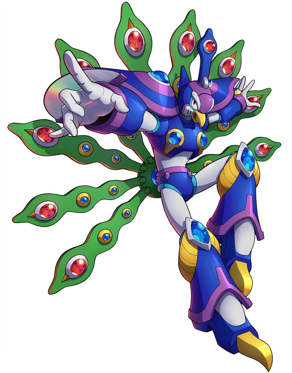 gamevillainsday's tweet photo. The villain of the day is…. Cyber Peacock from the Mega Man X series. https://t.co/5yFPlj6jm3