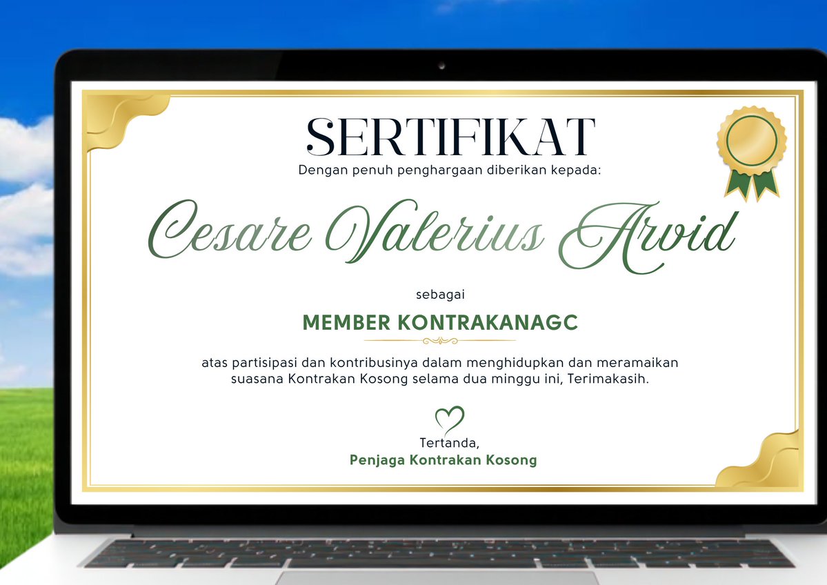 ARDVlD's tweet photo. Thank you juga penjaga untuk layout dan sertifnya. https://t.co/63mztjKSCY