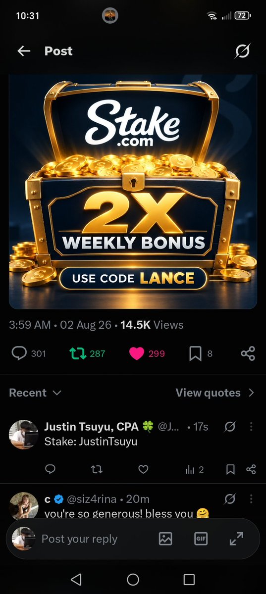 JustinTsuyu's tweet photo. @lancekick @Stake https://t.co/pKKI4ST5Ce