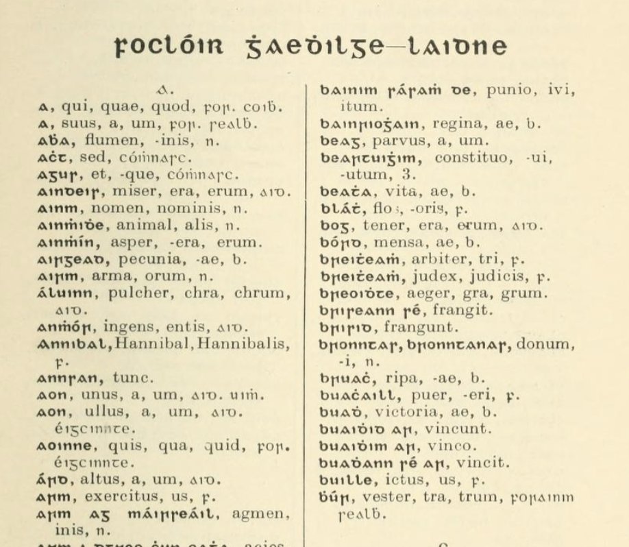 Irishresources1's tweet photo. Tosach Laidne: A Irish language Latin textbook that covers all the fundamental grammar and morphology, and includes both Irish-Latin and Latin-Irish glossaries at the back. By Maoghnus Ó Domhnaill.

Link 👇 https://t.co/yT4z23MxWi