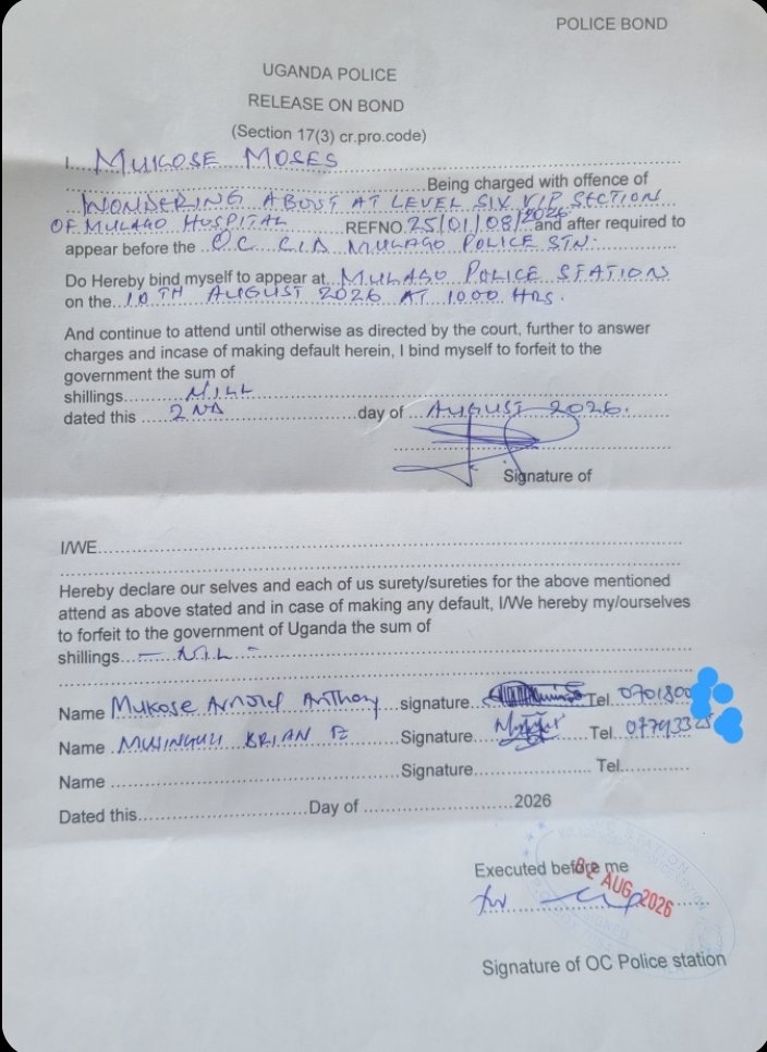 PSewanonda's tweet photo. Today is 2nd August 2026. According to the Uganda police force, This suspect committed a crime in the future, i. e on the 10th Of August 2026 according to the charge sheet below. https://t.co/L3qyTfODAd
