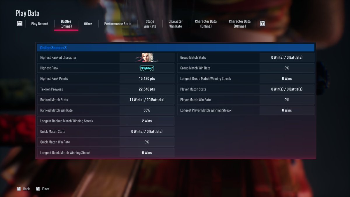 JacobToknom's tweet photo. Last One along with my Stats so far for Tekken <3 just one night of ranked lol
#vtuber #Tekken8 https://t.co/AlVJHpQcIw