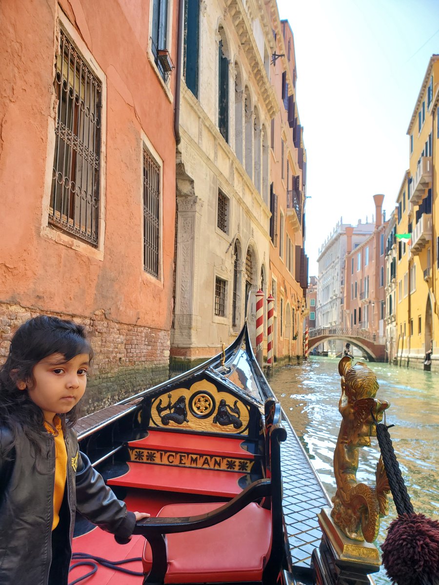 itsArslaan's tweet photo. My heart in one frame. ❤️ Making memories in Venice like she owns the canal. Blessed beyond words. #ProudDad #Venice #Family https://t.co/YUtCLp2Wr2