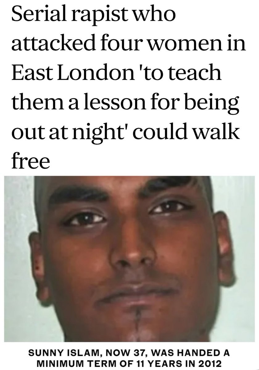 jomickane's tweet photo. A serial rapist who attacked four women in east London during a three-month reign of terror could soon be freed.🤬🤬
Sunny Islam, now aged 37, was handed an indefinite sentence in 2012 after being linked to the violent sex attacks in which he armed himself with a knife and plastic cable ties.
Victims were traumatised after they were dragged from the street, tied up and subjected to brutal beatings at Islam's hands.
Although police fear there may be more victims who have never come forward, Islam is now lobbying for freedom at an upcoming Parole Board hearing. 
The hearing will be held behind closed doors despite one victim's application for public proceedings, after it was heard Islam suffered “anxiety” at the thought of facing the public. WTAF 🤬🤬