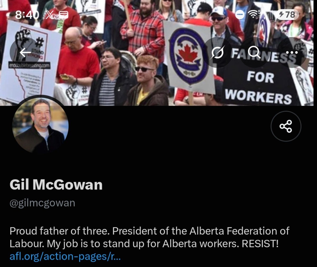 JasonLavigneAB's tweet photo. This is Gil McGowan, the President of the Alberta Federation of Labour.

He hates the Alberta flag.

He tried, and failed, to hold Alberta hostage with a super strike.

He hates democracy and doesn't want Albertans to vote.

He uses Marxist tactics including demeaning individuals with name calling.

He uses Fear, Uncertainty, and Doubt to propagate his messages.

He represents the establishment perfectly.

He's the Alberta Independence Movement spokesperson of the Month of July for helping thousands of undecided union voters wake up.

We thank Gil for his efforts.