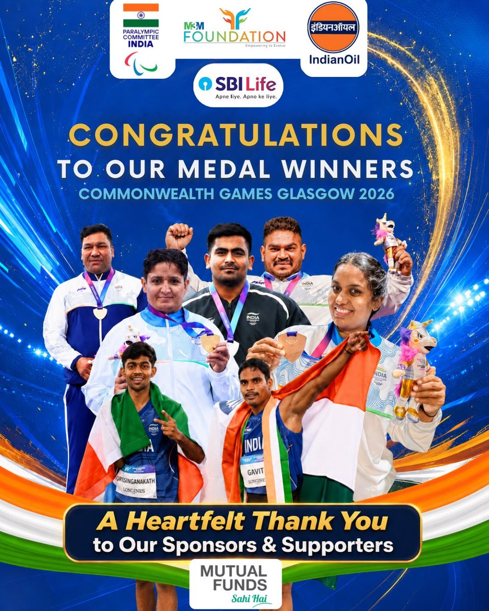 PCI_IN_Official's tweet photo. For believing in the power of para sport and standing alongside Team India on this incredible journey.

Together, we celebrate excellence. Together, we build champions.

Jai Hind! 🇮🇳💙 https://t.co/B7ZvptNbhw
