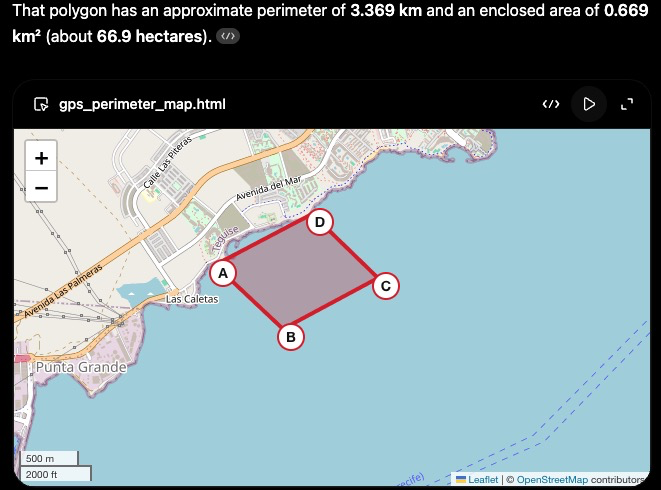 CorruptSanchez's tweet photo. Just for the sake of comparison, look what our psycopath of a president we have: He's just starting holidays in La Mareta (Tenerife), so has ordered a Navigation Ban around his Summer Palace (First Image), that leads to the depicted polygon in second image. For comparison, just take a loot at the third image, the same polygon translated to Ceuta border, which Pedro refuses the army to protect despite not only bein demanded for years, but he being TOTALLY AWARE of the upcoming invasion, as he was told by both Spanish Civil Intelligence and Army Intelligence.