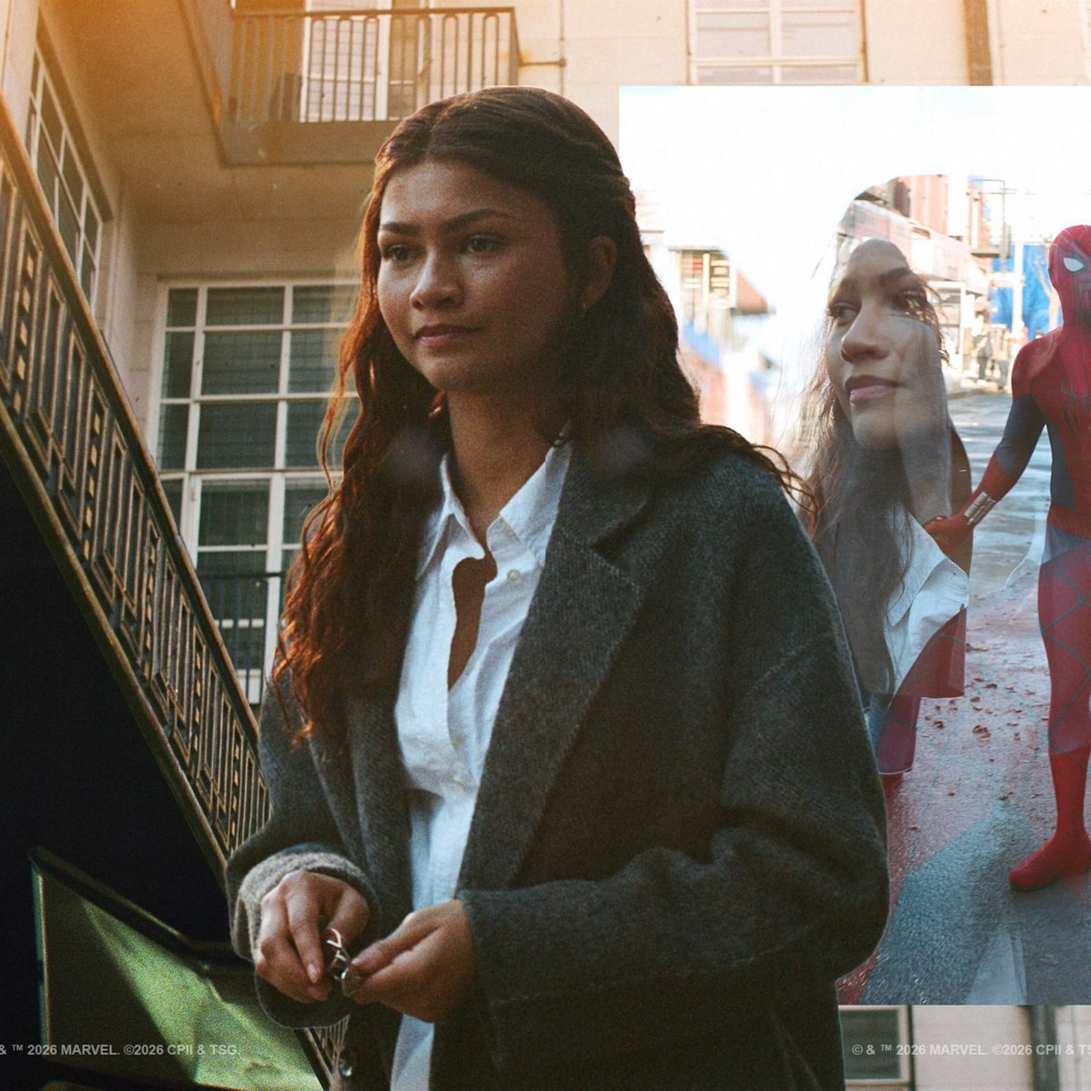UpdatedZendaya's tweet photo. Zendaya behind the scenes of 'Spider-Man: Brand New Day', photographed by Anthony Prince Leslie. https://t.co/BSGI05iJPQ