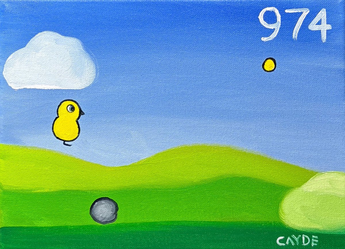 caydeplanet's tweet photo. I made an oil painting of Duck Life https://t.co/G1Wx8KKsSE