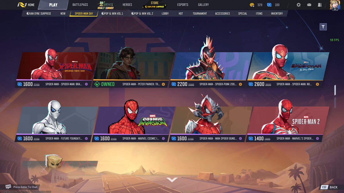 SkySyaranr's tweet photo. Why is the spiderman no way home skin 400 more than usual legendary skins? #marvelrivalsㅤㅤ #MarvelRivalsㅤ @Flats_OW @Jay3OW @X0X_LEAK @RivalsInfo https://t.co/hgcGyuHosY