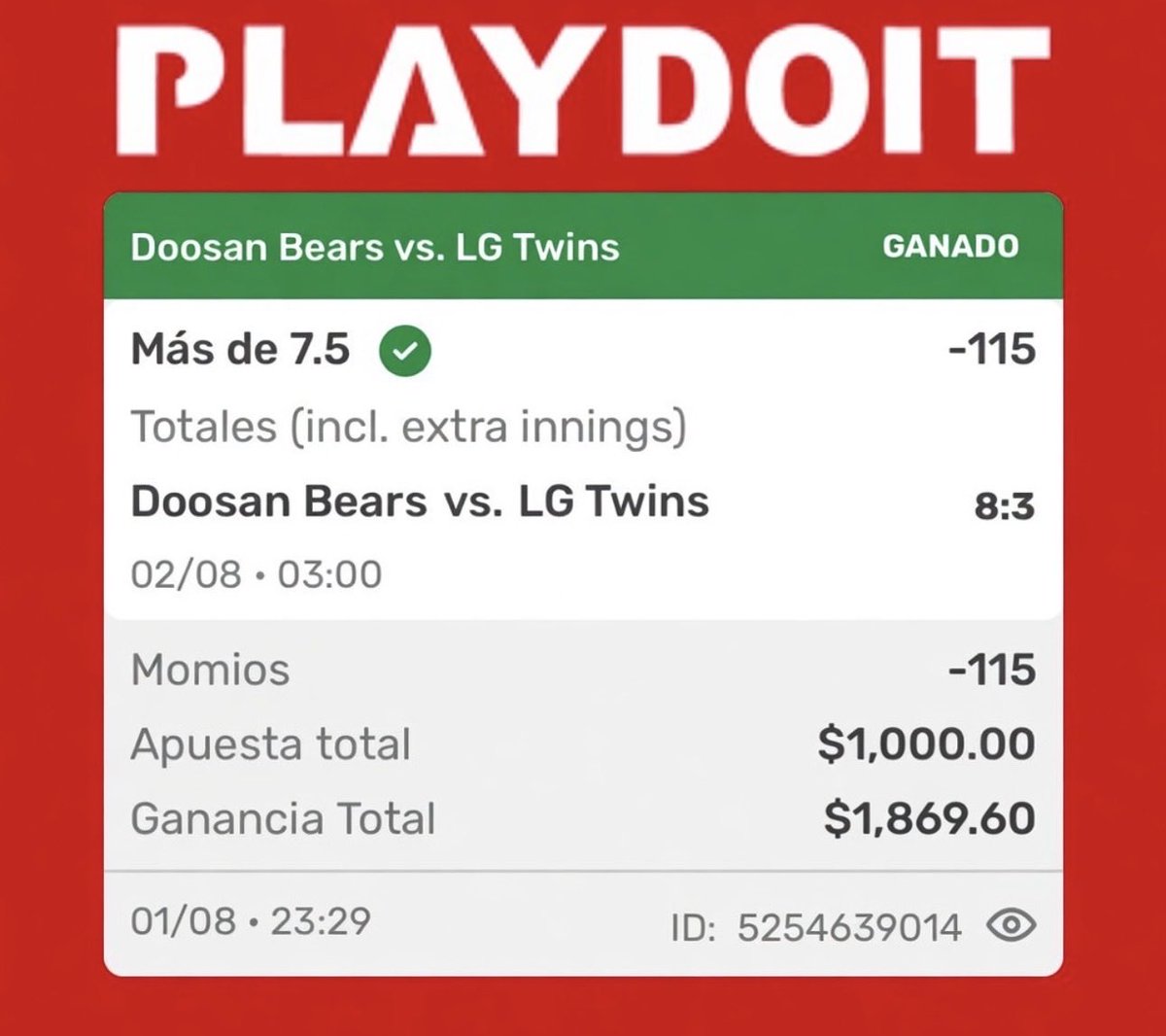 raxir_'s tweet photo. TODOS A COBRAR EL FREE PICK KBO😮‍💨💰💰

Empezamos de lujo agosto😈🙌

Quieren otro free pick??👀 https://t.co/9YHeVRZ9LC