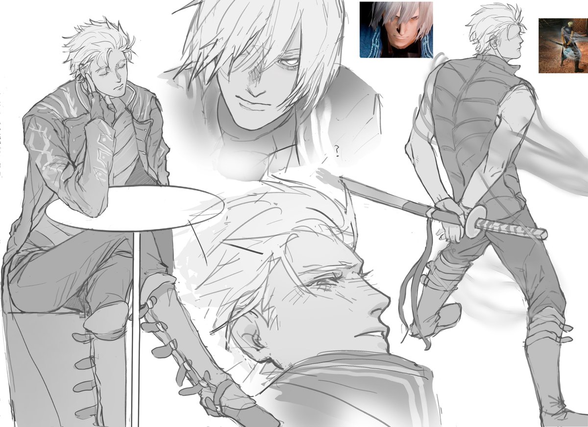 YU_NXX_X's tweet photo. random sketch again #dmc #vergil #devilmaycry https://t.co/0CUsJmyMLI