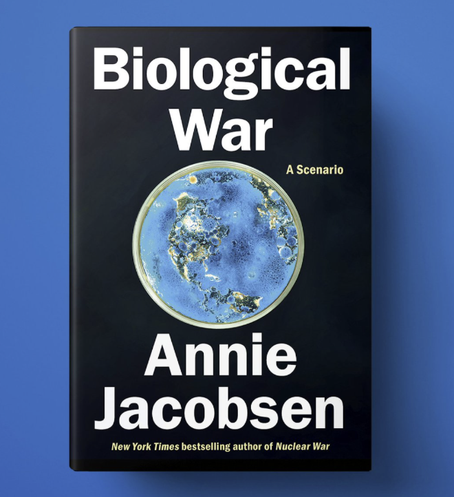 AnnieJacobsen's tweet photo. ☣️💥A lab accident, a highly contagious genetically modified pathogen, a global pandemic, the collapse of human society...
"Terrifying." — The New Yorker
“Terrifying.” — The Economist 
“Perversely thrilling.” — The Observer
“Nightmare fuel.” —Amazon Editors
"This book moves like a meteor." — The New York Times
"Vividly gruesome." — Christianity Today
"A disturbing summons to seriousness.” — Washington Post
“Even more ghastly and perversely thrilling than the last.” — The Observer
“A page-turning thriller." — Semafor
“Biological warfare could trigger a global catastrophe.” — USA Today
“Policymakers ought to heed the warnings in this book.” — The Economist  
 
“Biological War: A Scenario...is the briefing we should have received...in Downing Street six years ago – and that is not just a compliment to Jacobsen but more an indictment of us." —James Phillips, special adviser to the UK Prime Minister during the Covid pandemic, writing in The Spectator Magazine.
https://t.co/FdPXhKZwGZ