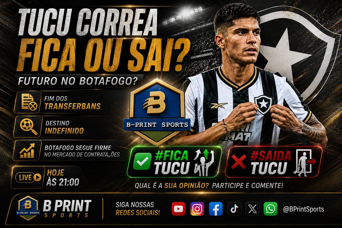BPrintSports's tweet photo. 🚨 Tucu Correa: permanência no Botafogo ganha força diante de entraves com o Estudiantes! ⚫⚪🔥

A situação de Joaquín Correa segue movimentando os bastidores do Botafogo. Apesar das especulações envolvendo uma possível transferência para o Estudiantes, a tendência neste momento é de que o atacante permaneça no clube carioca, não por uma decisão esportiva, mas pela dificuldade em viabilizar uma negociação.

Segundo informações obtidas junto a um dirigente do Botafogo, o principal obstáculo é financeiro do clube argentino que está no Transfer Ban. O Estudiantes atravessa um momento delicado e não possui capacidade para assumir os vencimentos do jogador, considerados elevados para sua realidade.

De acordo com a apuração, o Estudiantes não teria condições de arcar sequer com 75% ou 50% do salário que Tuco Corrêa recebe atualmente no Botafogo. Com isso, uma transferência se torna extremamente complexa, reduzindo significativamente as chances de um acordo neste momento.

Outro ponto importante é a vontade do próprio atleta. Internamente, Tucu Correa deseja permanecer no Botafogo e acredita que ainda pode dar a volta por cima, recuperando espaço e mostrando seu futebol. No entanto, a situação é diferente do lado da comissão técnica e da diretoria do futebol.

A informação é de que Franclim Carvalho e o departamento de futebol não contam mais com o jogador para a sequência do projeto esportivo. Mesmo assim, a permanência pode acabar acontecendo por falta de alternativas viáveis no mercado.

Muitos torcedores questionam por que o Botafogo simplesmente não aproveita Tucu enquanto ele segue vinculado ao clube. Nos bastidores, porém, existe uma preocupação estratégica. A avaliação é de que, caso o jogador volte a atuar regularmente, aumente ainda mais o desejo de o atleta permanecer no Botafogo.

Por tanto uma futura negociação poderia se tornar ainda mais difícil. Em outras palavras, dar sequência ao atleta agora pode fortalecer sua permanência, justamente o cenário que o clube tenta evitar.

Outro fator que pesa é o custo da operação. Encontrar um clube disposto a assumir um salário superior a R$ 1,5 milhão por mês não é uma tarefa simples, especialmente no mercado sul-americano. Esse aspecto limita significativamente o número de interessados e dificulta qualquer avanço nas tratativas.

Assim, o cenário atual aponta para uma permanência de Tucu Correa no Botafogo, ainda que essa não seja, neste momento, a preferência da direção alvinegra. Enquanto não surgir uma proposta que atenda às exigências financeiras da negociação, a tendência é que o impasse continue e o futuro do atacante permaneça indefinido.

🗞️ Bruno Print / B Print Sports

#BotafogoFR  #Estudiantes  #MercadoDaBola  #TucoCorrea #BPrintSports