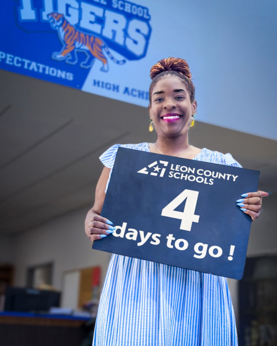 LeonSchools's tweet photo. I got the 𝙀𝙔𝙀 of the 𝙏𝙄𝙂𝙀𝙍���#LeonCountySchools #FirstDayOfSchool ••• T-Minus 4️⃣ https://t.co/6F3sEkMJrD