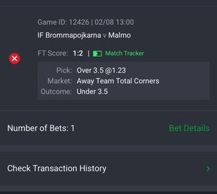 Big_Dankw's tweet photo. @SportyBet Why do you count this game as lost when malmo actually play over 3.5 corner https://t.co/q34sZ2ls38