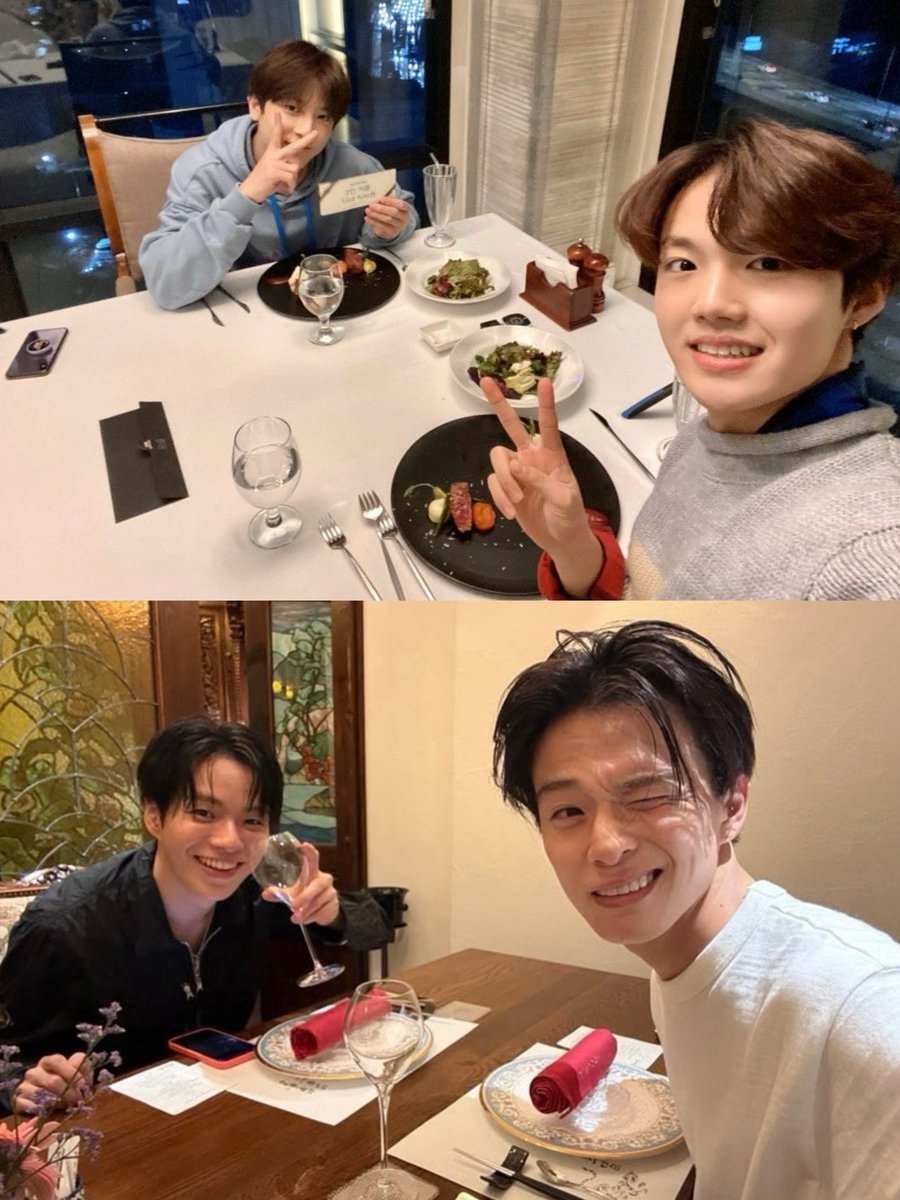 Aam_Aurora's tweet photo. 🐰: วันนี้ไปกินยากินิกุมาล่ะ 

🐰: ไปกินกับพี่ซาฮิ🤖 พี่แจฮยอก🦁 แล้วก็จองฮวาน🐮 เป็นมื้อดี ๆ ที่ไม่ได้กินแบบนี้มานานเลย

🐰 : ปิดท้ายด้วยโดนัทด้วย… หม่ำ 😋
เดี๋ยวจะค่อย ๆ ไปอาบน้ำ แล้วก็ไปปิดท้ายวันของวันนี้แล้วนะ

ว้าววว เค้าไปเป็นคู่ๆ แหะ https://t.co/DJYwj3et6E