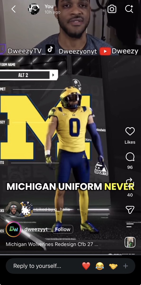pengameclassic's tweet photo. When I was saying wear the Maize with big game blues.. I don’t miss when it comes to rocking gear. I’ve worn this combination before but it was basketball. Maize jersey blue ball shorts, thank me later! Football this is the look if you’re going to break out the maize. #GoBlue https://t.co/SY01k6qXTb