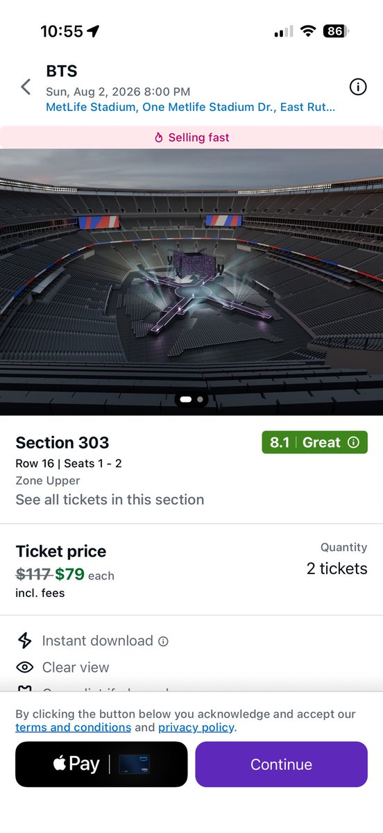 Purplegeo's tweet photo. My listing on stubhub!!! https://t.co/3sJQ41T1Wn