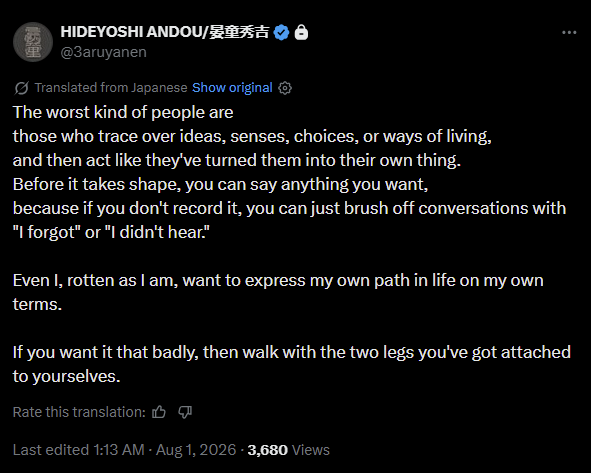 ChibiReviews's tweet photo. Gachiakuta's fandom bullied and harassed the artist Andou so much he's removing his name from the Manga. This is after they ran Kei Urana the author off the site

Worst fandom of all time. Like truthfully it ain't even a competition anymore. Disgusting situation https://t.co/NNsPd4eK2H