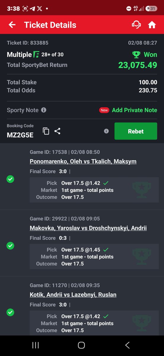 Emmanue9166271's tweet photo. @VecthorTips From morning game 
Flexed 2

Remain blessed boss https://t.co/cTEeZ2EZEy