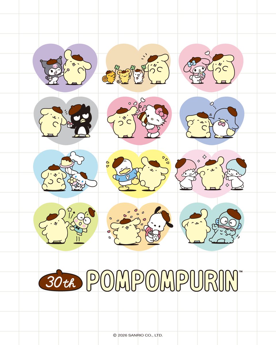 sanrio's tweet photo. Sweeten up your screen 🍮📱 Download your favorite wallpaper and celebrate Pompompurin's 30th Anniversary! https://t.co/udO8n5VelZ https://t.co/L8iNkUWNej