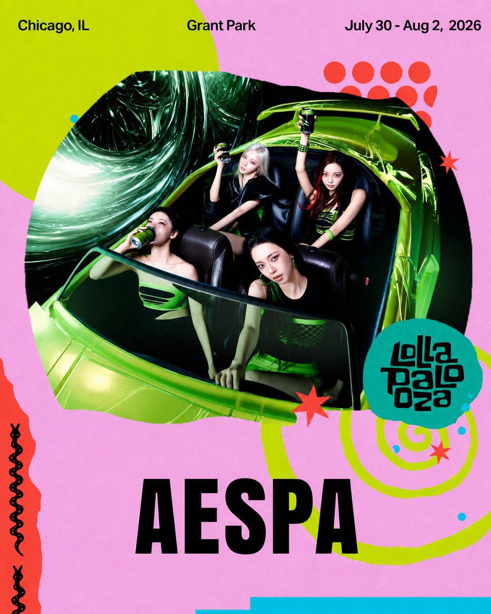 aespaintl's tweet photo. aespa Live at Lollapalooza Chicago 2026
🗓️August 3 9:35AM KST / August 2 7:35PM CDT

LIVESTREAM
Weverse https://t.co/QQnTWfjijc
Hulu/Disney+ https://t.co/4A78P5veQm