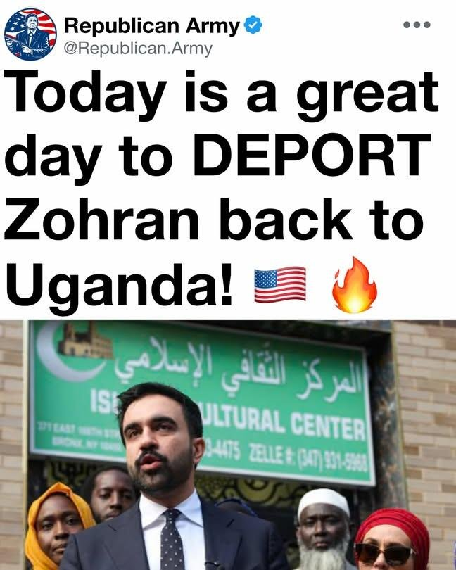 Alice1234ff's tweet photo. Do you agree that Mamdani should return to Uganda? https://t.co/WcAmEN03kJ