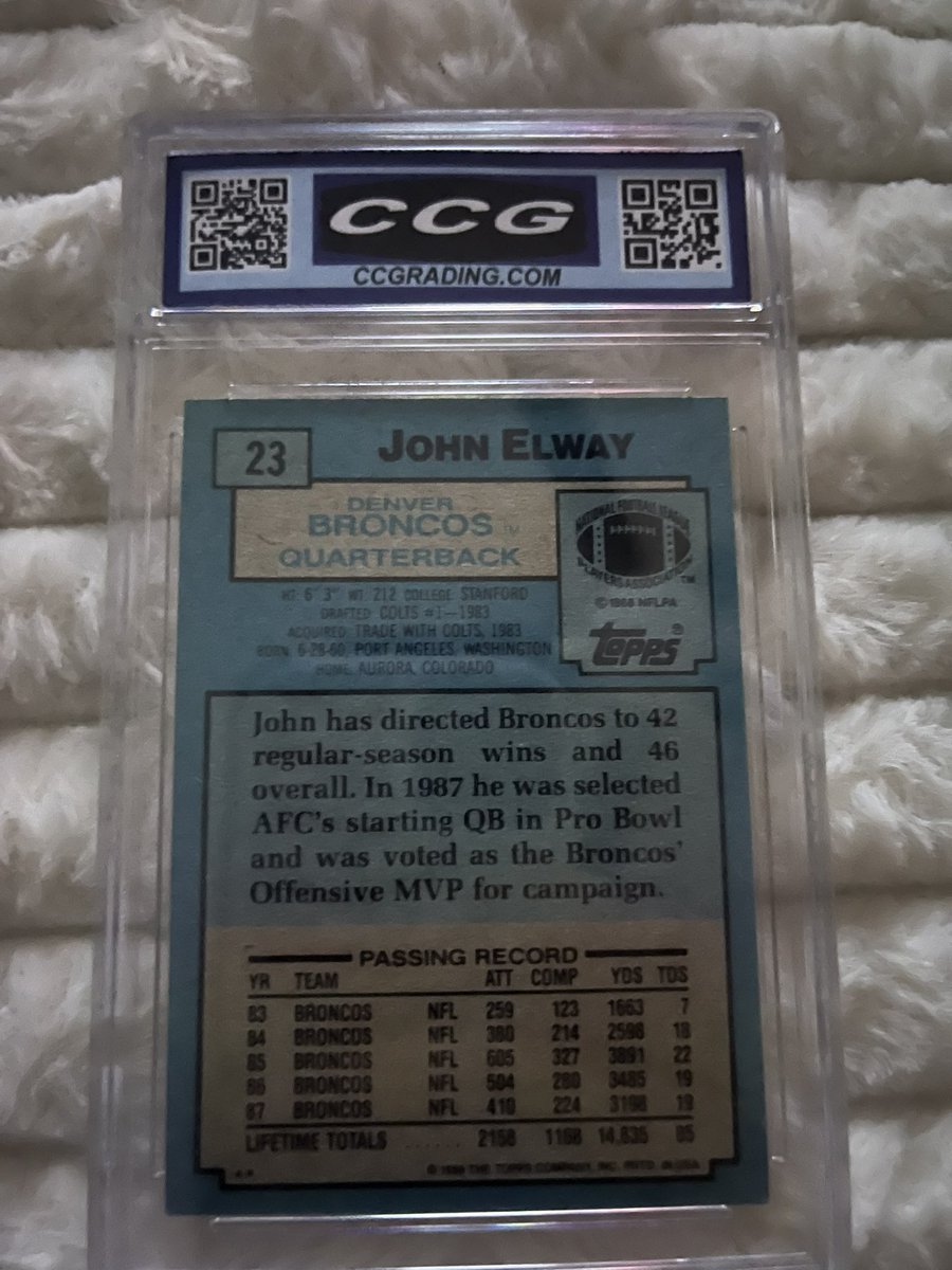 bens_toy_attic's tweet photo. @tm1515152005 JOHN ELWAY 1988 TOPPS ALL PRO NUMBER 23 CCG GRADED 9.5 $18 https://t.co/aZNWinGMMy https://t.co/fHetGAQTqa