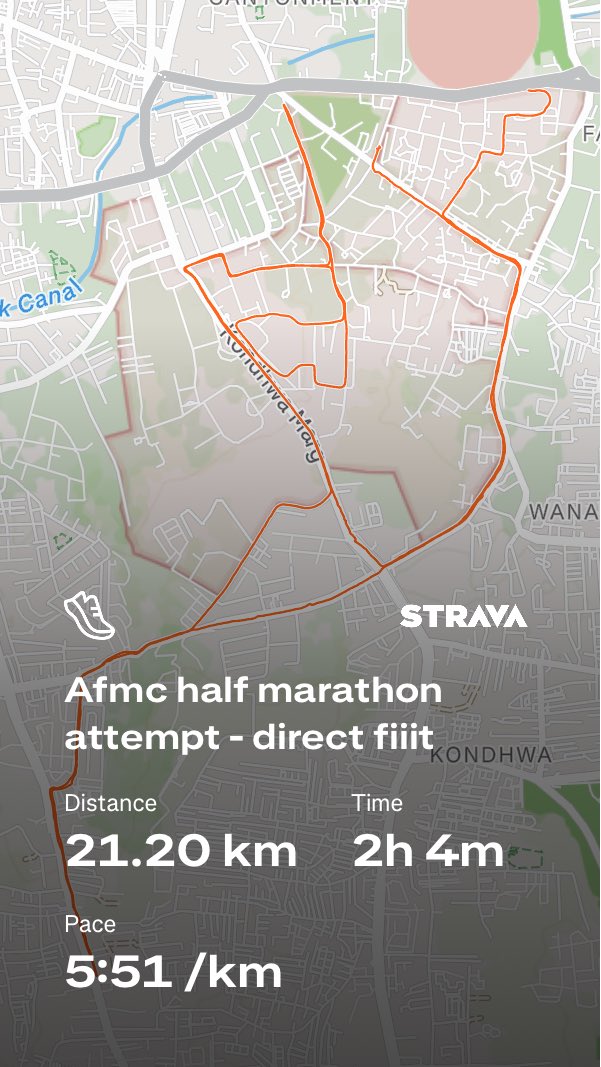 outside0ff's tweet photo. Humidity and that elevation absolutely shattered my ego #punemarathon #halfmarathon #afmc https://t.co/MbeHEepaS0