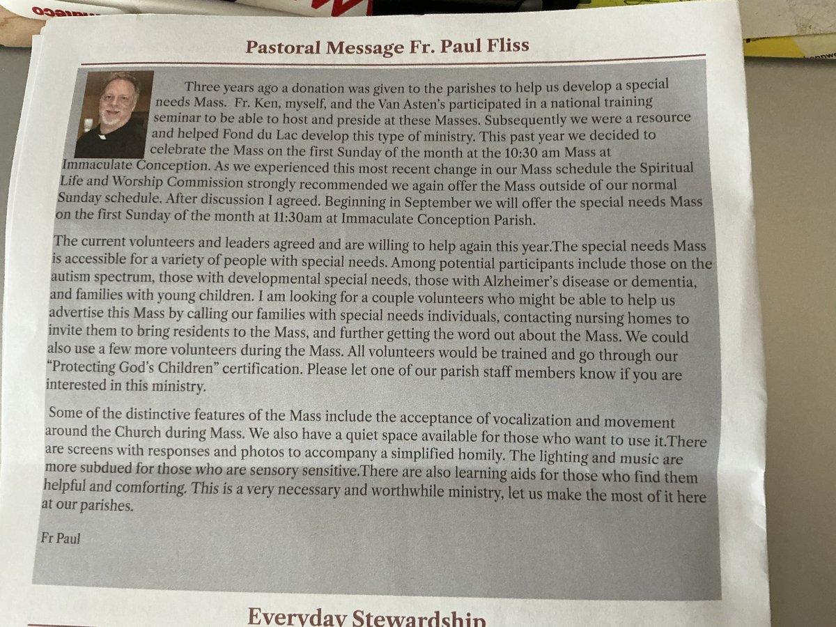 JohnHenryNewma2's tweet photo. @Michael_J_Matt This week’s Gospel according to Fr. Paul. No apology. Just irony: folks with special needs get a special liturgy. Only traditional Catholics are trash. https://t.co/YS2SBlC09m