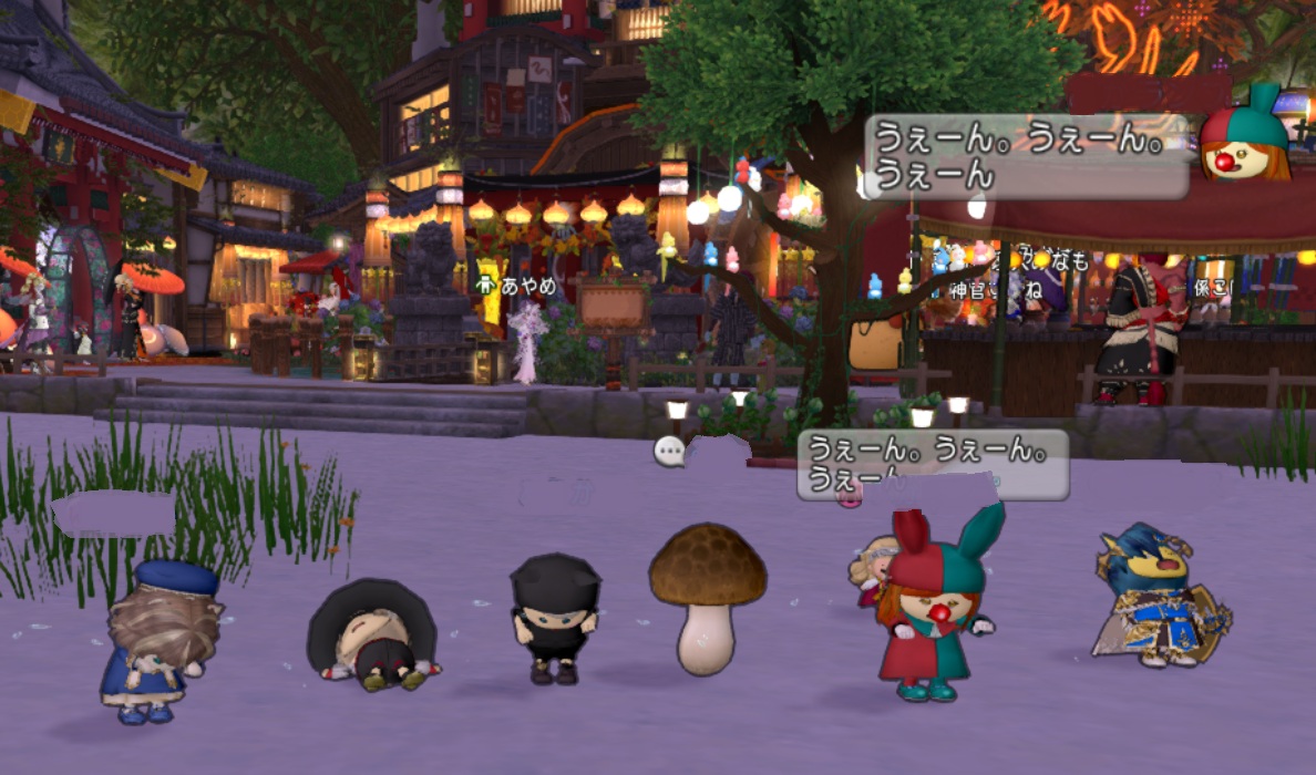 kitri_dqx's tweet photo. アストルティア放送局をみんなで見て、ハッピーくじが外れて泣くプクリポ達（かわいい） https://t.co/6ai3S49qLG