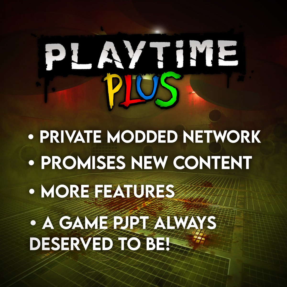 mascotmassacre's tweet photo. 🚨 Project Playtime Returns 

Playtime Plus is a fanmade network that enhances PJPT with new content, gameplay, balance changes &amp; more!

4FingerStudio is working hard. Are you interested? https://t.co/bQXk0ELur8