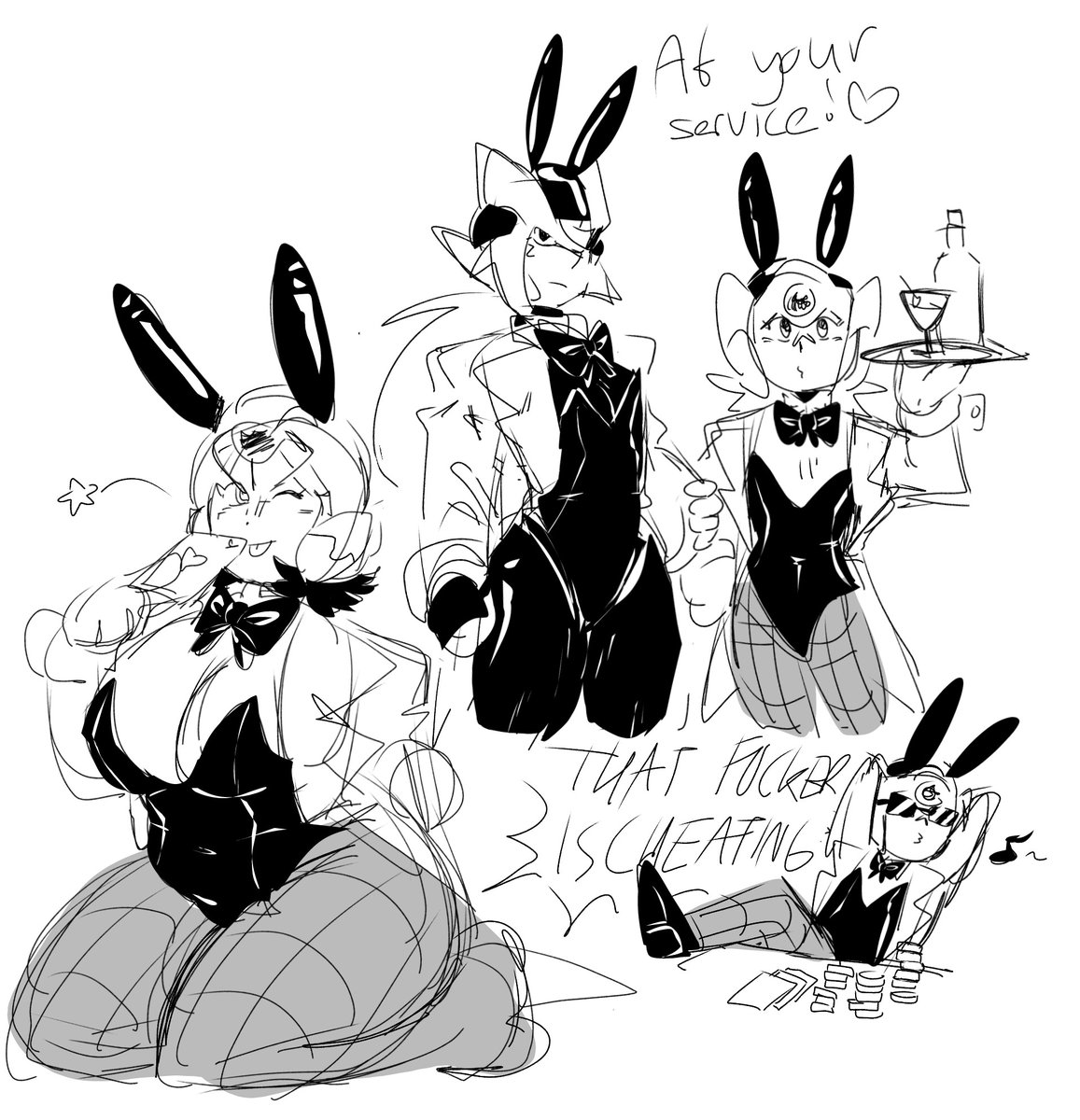 Starry_Duelist's tweet photo. Hi my name is Hoshi and I have an addiction to drawing genderbent Megaman characters in bunny suits https://t.co/NDHhDXFngr