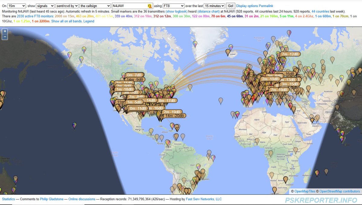 N4JAW's tweet photo. A Sunday morning break in terrestrial weather but not #spacewx made #AmateurRadio #HamRadio #HFband conditions wonky but allowed for a few #WSJTx #FT8 contacts on 40,20, 17 and 15 meters. https://t.co/ObOMxqcX7A