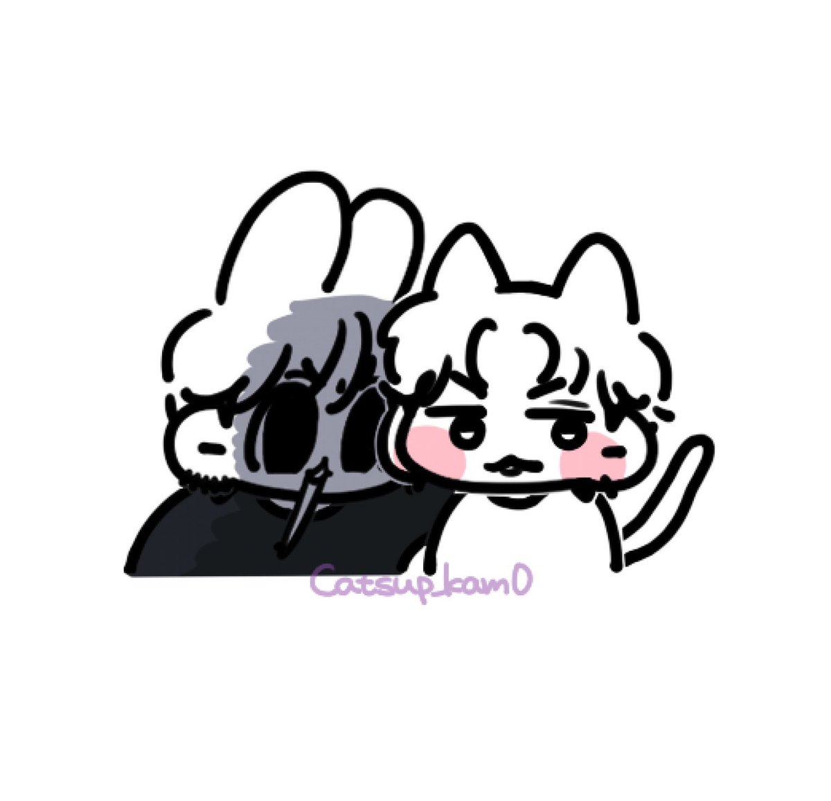 Catsup_kam0's tweet photo. 🐰🐱 https://t.co/DKZUtzD3lm