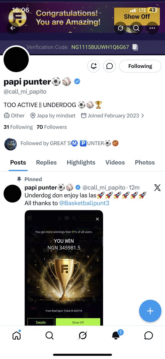 xhuksofphcity's tweet photo. @GREATSMPUNTER1 @call_mi_papito 1802208760
Access bank 
Paul omu chukwudi
Pls boss I have done it https://t.co/VkXZh872jR