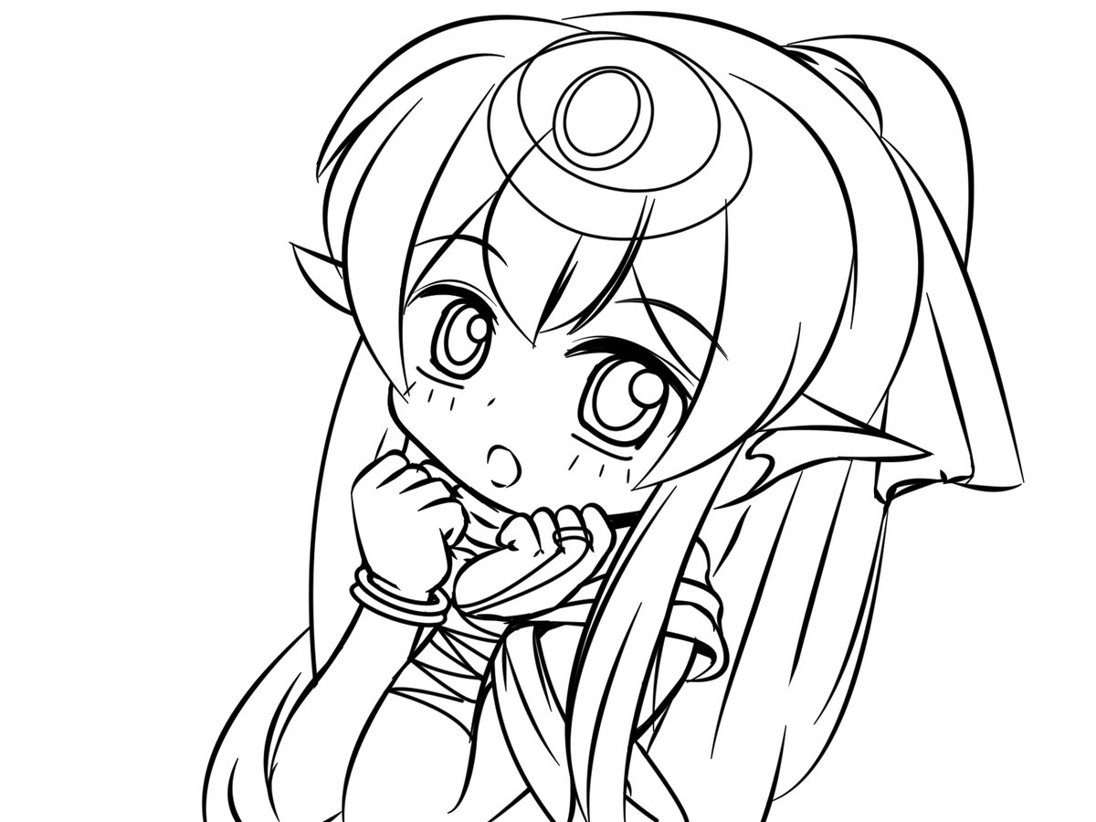b_jido's tweet photo. 下請け兄貴のニコ生配信を見ながらFEのチキちゃんを下書きしています。やりそうなポーズを想像してみたけど
なんか割と時間かかった。上目遣い難しかったけど顔を描くこと自体がむずかしいのぜ・・・ https://t.co/LYy56p6IJZ