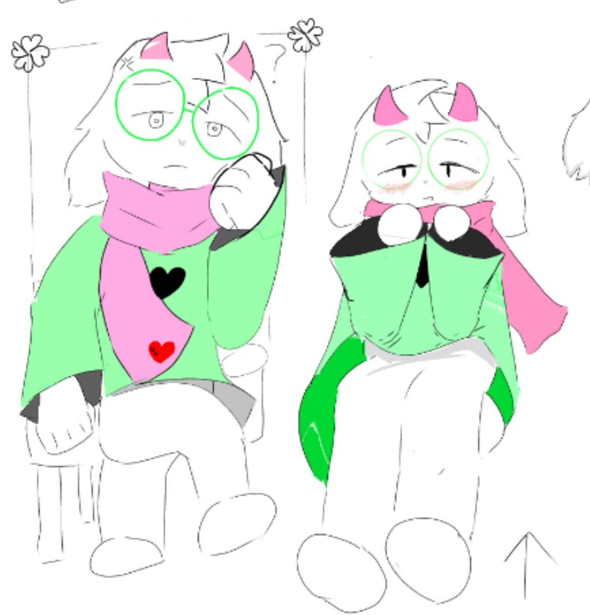 Ralsei__noketu's tweet photo. 落書き～ https://t.co/E9BO1lfErj