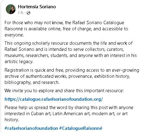 FedroOtuas's tweet photo. #Recomendaciones
Catálogo Razonado de Rafael Soriano.
Enlace: https://t.co/Lwaf1fFzbJ

#artistascubanos #CubanArtists  #RafaelSoriano https://t.co/Klao2x1atk