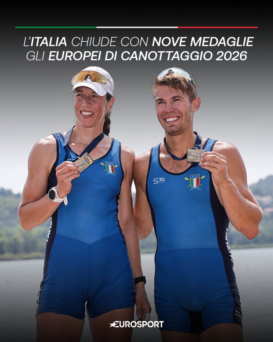 Eurosport_IT's tweet photo. BRAVI RAGAZZIIIIIIII 👏🛶🇮🇹

L’Italia chiude gli Europei di canottaggio di Varese con un bottino di nove medaglie (2 ori, 2 bronzi, 5 bronzi) 🏅

Nell’ultima giornata arrivano i bronzi degli otto maschile e femminile, l’argento paralimpico di Giacomo Perini nel singolo PR1 e il bronzo del doppio misto Torre-Souwer 💪

#canottaggio #rowing #ERCHVarese #EuropeanRowingChamps