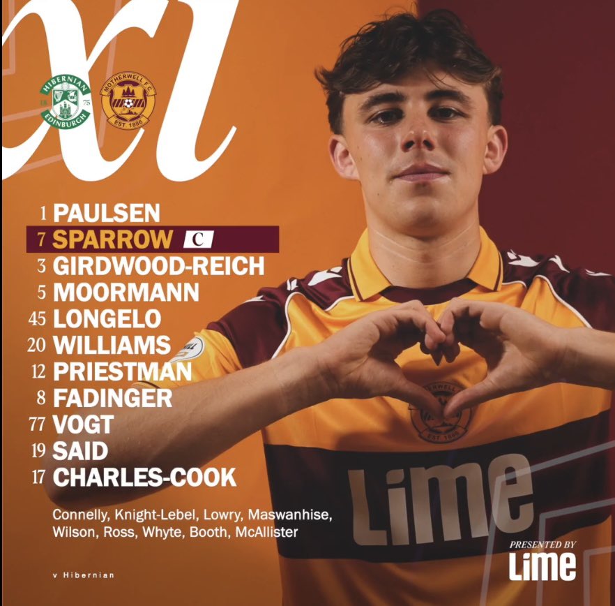 FC7897's tweet photo. Here are your lineups for our second game of the day as #Hibernian take on #Motherwell at Easter Road #HIBMOT #ScottishPremiership https://t.co/AuSMizelMe