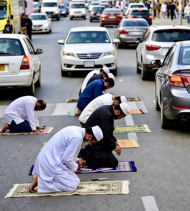 JRM58506966's tweet photo. Should Muslims BLOCKING traffic to pray in America be illegal?
👍
👎 https://t.co/BMzRmNlICG