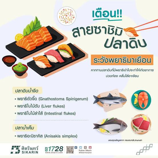 drpinky_tips's tweet photo. มีวันนึง สงสัยว่าปลาแซลมอล🍣🐟ที่เค้าเอามาขายกันมันได้ฟรีซฆ่าพยาธิหมดทุกที่มั้ย 

>>ไม่ใช่อะไร กลัวไปกินบางที่แล้วไม่ดี ได้พยาธิ

ผลที่ได้คือ 😧

เดี๋ยวนี้ไม่ต้องฟรีซเพื่อฆ่าพยาธิแล้ว เพราะแซลมอลส่วนใหญ่ที่เราได้กินมักเป็นแซลมอลเลี้ยง ซึ่งก็กินอาหารที่ให้ (ปลาไม่ต้องหากินเอง) โอกาสที่จะติดพยาธิมีน้อยมาก อย่างที่Norway ก็ไม่จำเป็นต้องฟรีซฆ่าพยาธิแล้ว

!!แต่ถ้าเป็นแซลมอลธรรมชาติ ต้องฟรีซนะ!!